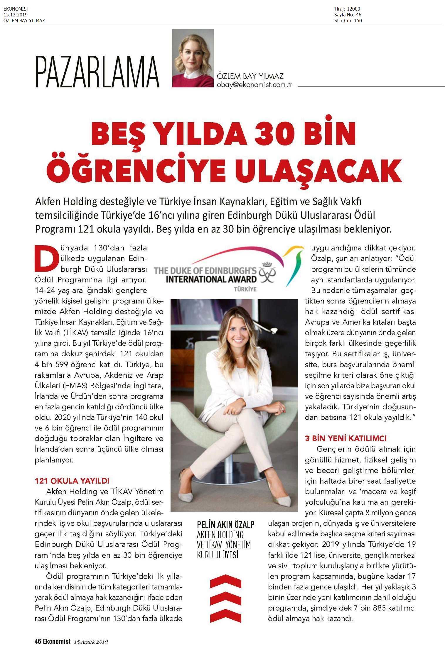 BEŞ YILDA 30 BİN ÖĞRENCİYE ULAŞACAK