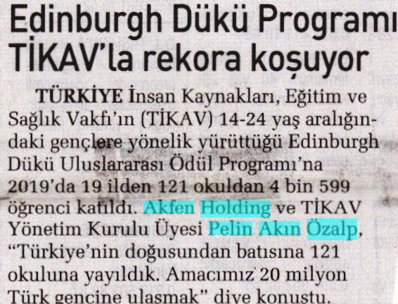 EDİNBURGH DÜKÜ PROGRAMI TİKAV' LA REKORA KOŞUYOR